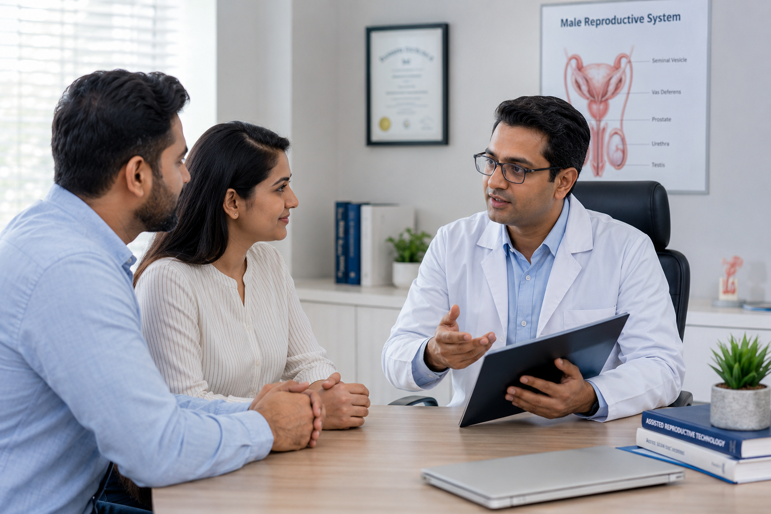 Male infertility low sperm count consultation with urologist